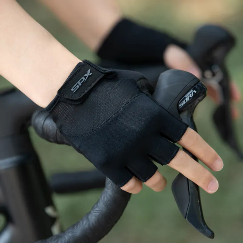 XDS Cycling Gear Short Finger Cycling Glove Unisex Composite Material Black-6