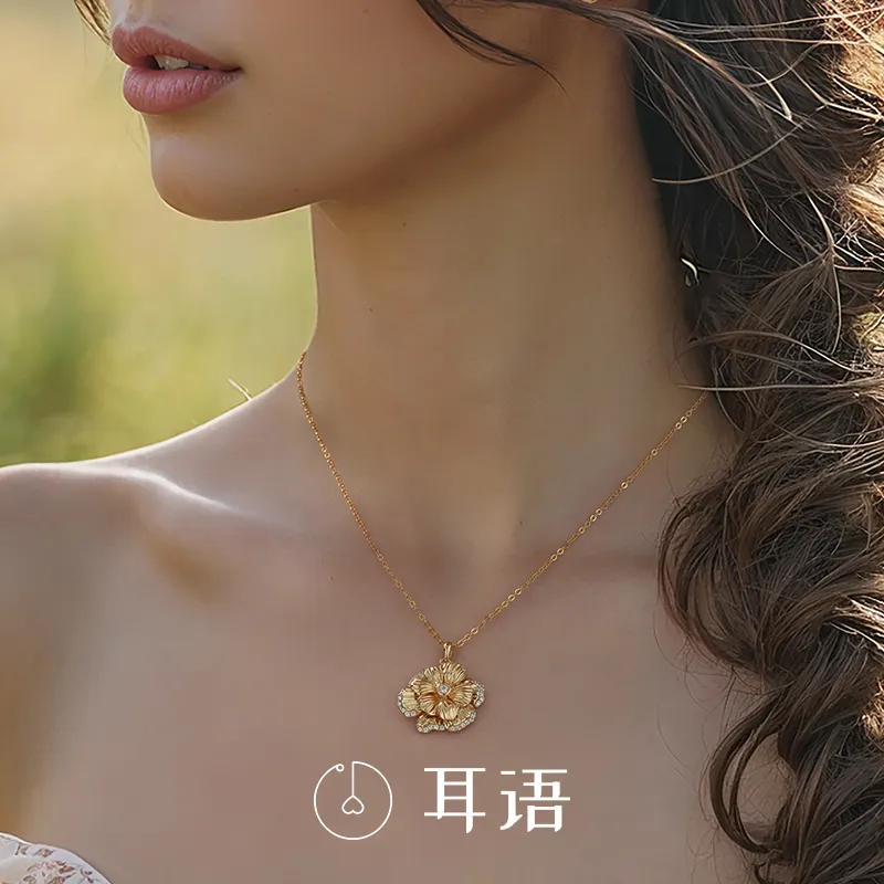 ERYU S925 Silver Necklaces Women's Gold-3