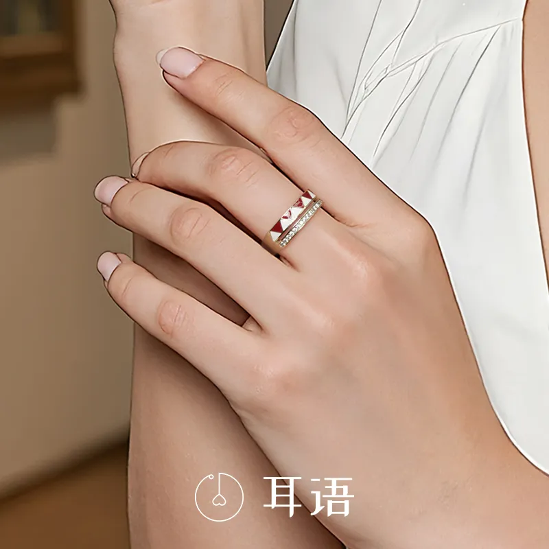 ERYU S925 Silver Rings Women's Coffee Gold-1