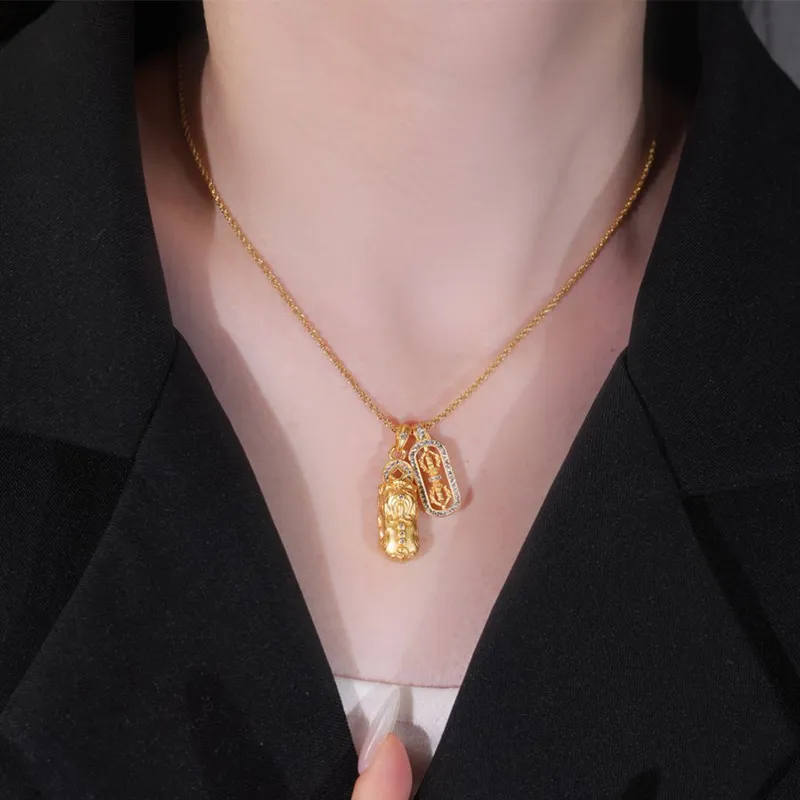 Right Hand Waiting Copper Alloy Necklaces Unisex-5