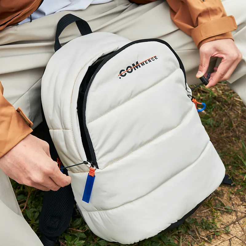 COMMENCE Fabric Backpack Unisex Snow White/Misty Gray-3