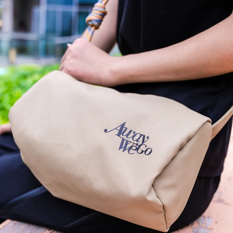 Subtle Fabric, PU Crossbody Bag Unisex Khaki/Blue/Green/Pale Green-5