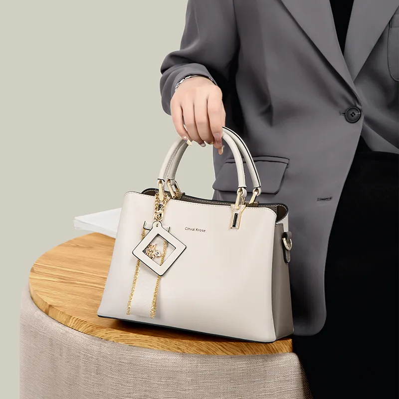 Simvay Clos Cow Leather With Synthetic Leather Handbag Crossbody Bag Mom Bag Tote Bag Medium Size Women's-12