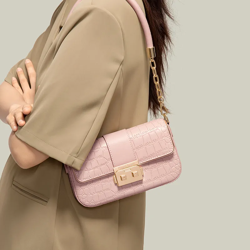 Simvay Clos Cow Leather With Synthetic Leather Shoulder Bag Small Square Bag Shoulder Bag Small Size Women's-10