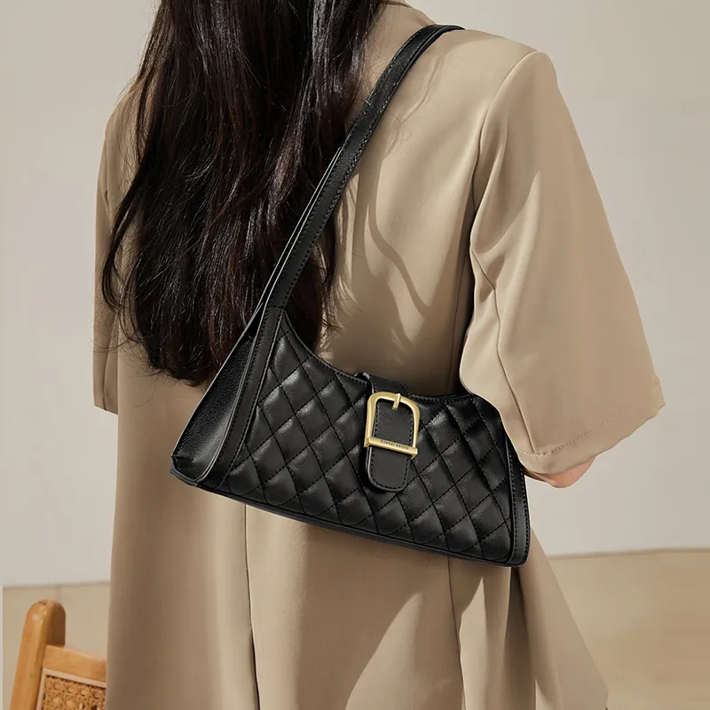 Simvay Clos Cow Leather With Synthetic Leather Shoulder Bag Regular Women's Black/Ecru-1