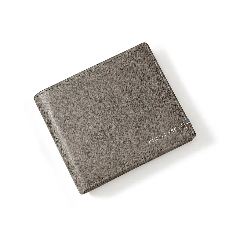 Simvay Clos Synthetic Leather Coin Purse Handheld ID Holder Money Clip Card Holder Regular Men's Gray-2