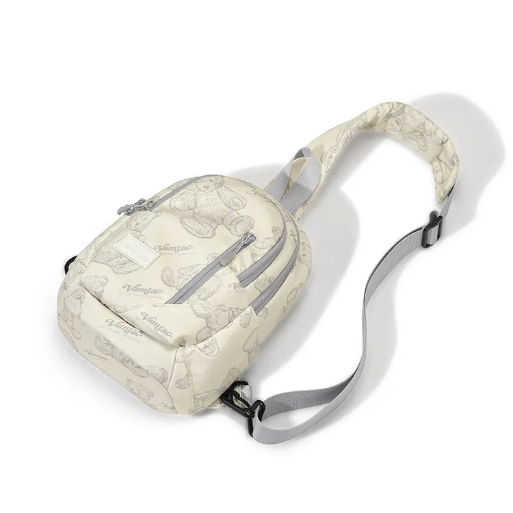 CinvaiKrose Fabric One Shoulder Crossbody Sling Bags Small Size Women's Ecru-2