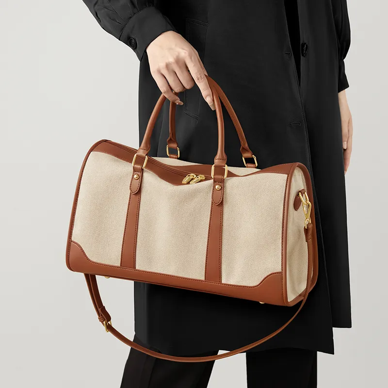 Simvay Clos Fabric With Synthetic Leather Handbag Crossbody Bag Travel Bag Regular Women's Apricot-8