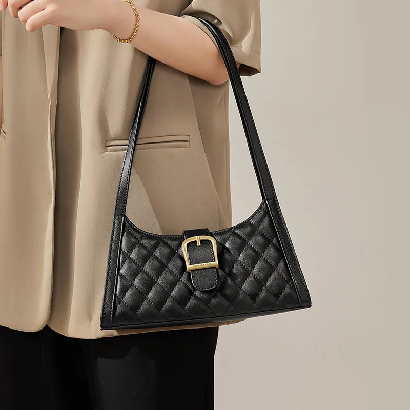 Simvay Clos Cow Leather With Synthetic Leather Shoulder Bag Regular Women's Black/Ecru-4