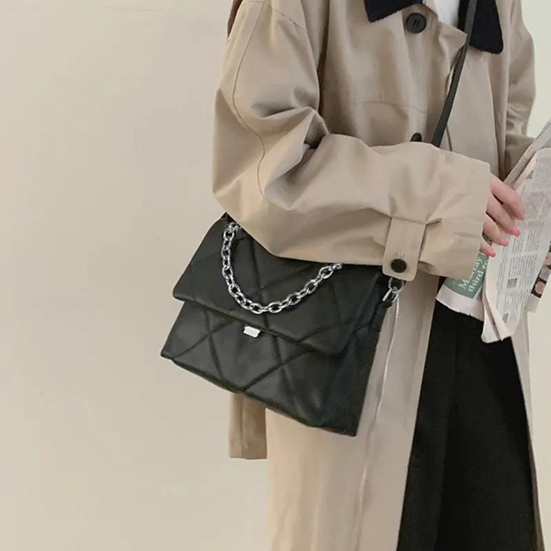 Simvay Clos PU Shoulder Bag Crossbody Bag Soft Leather Handbag Small Size Women's Black-2