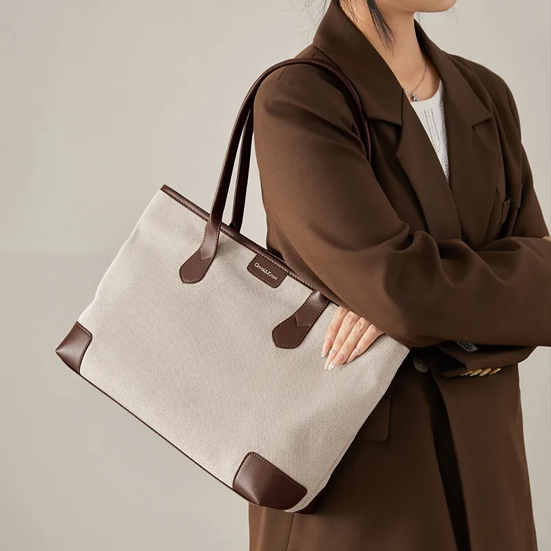 CinvaiKrose Shoulder Bags Beige, White, Brown Shopping Bag Included-2
