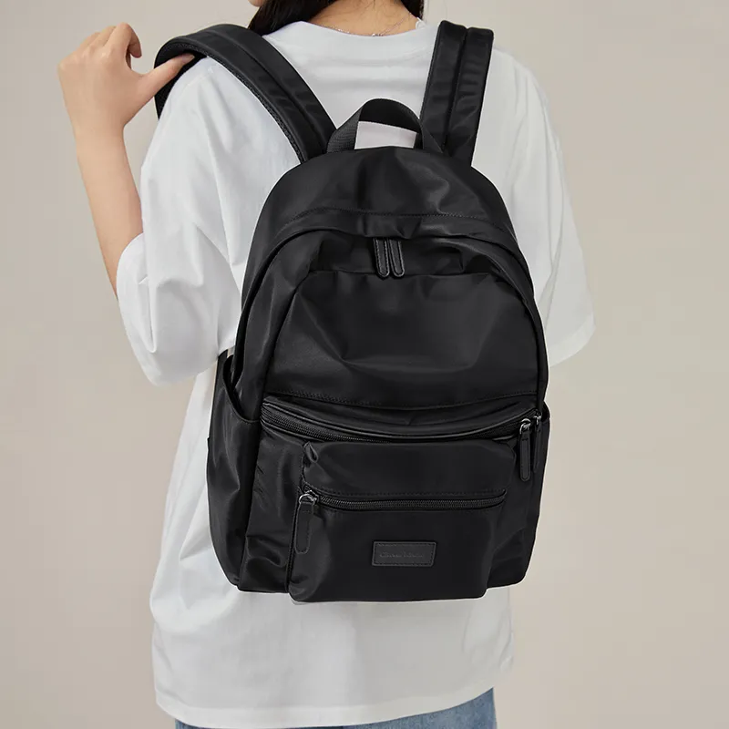 CinvaiKrose Fabric Backpack Large Size Women's Apricot/Black-11