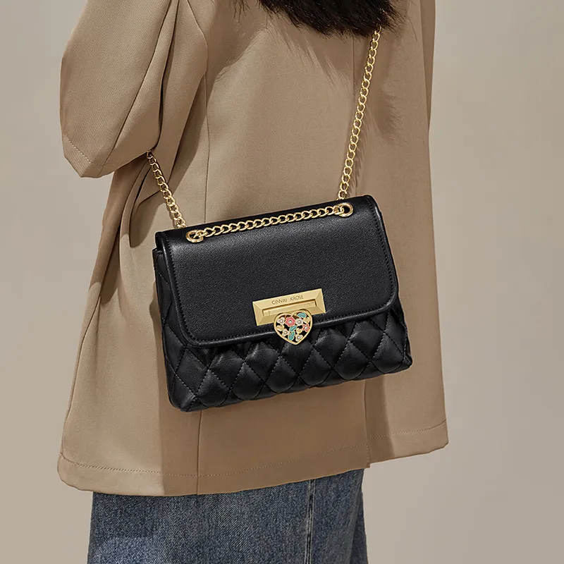 Simvay Clos Cow Leather Patchwork Synthetic Leather Handheld Shoulder Bag Small Size Women's White/Black/Pink-9