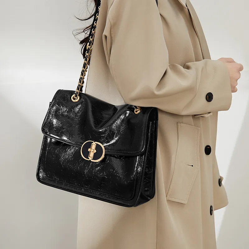 Simvay Clos Synthetic Leather Tote Hobo Bag Shoulder Bag Medium Size Women's Black-5
