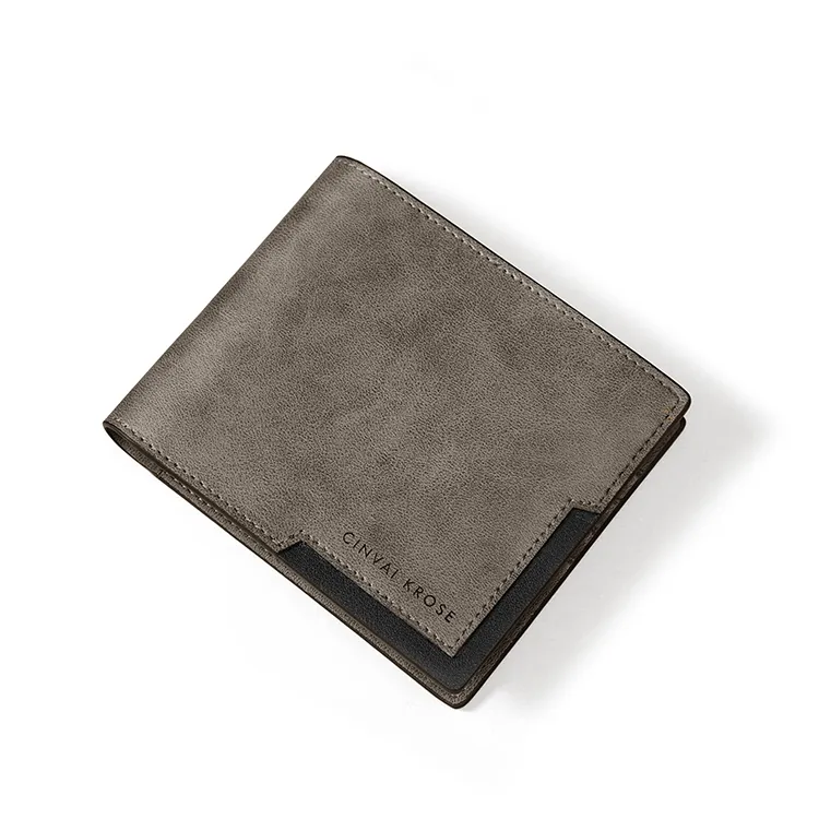 Simvay Clos Synthetic Leather Coin Purse ID Clutch Card Clip Holder Regular Men's Gray-2