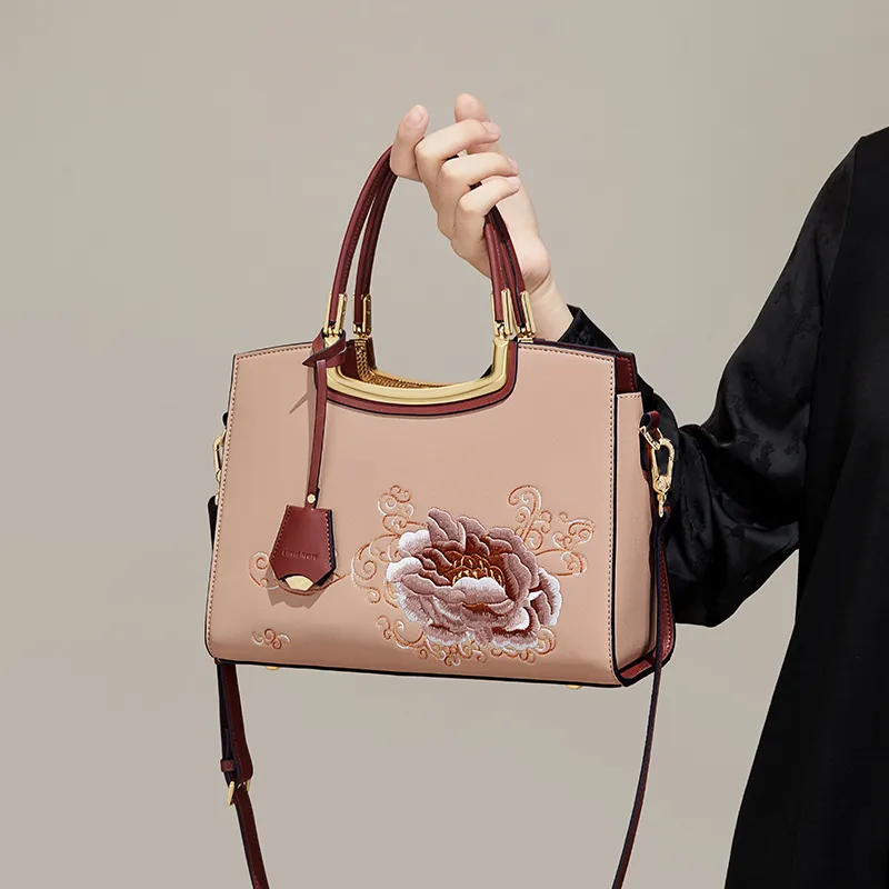 CinvaiKrose Synthetic Leather Shoulder Bag Crossbody Bag Handbag Medium Size Women's Cream White/Guizhi Red-12