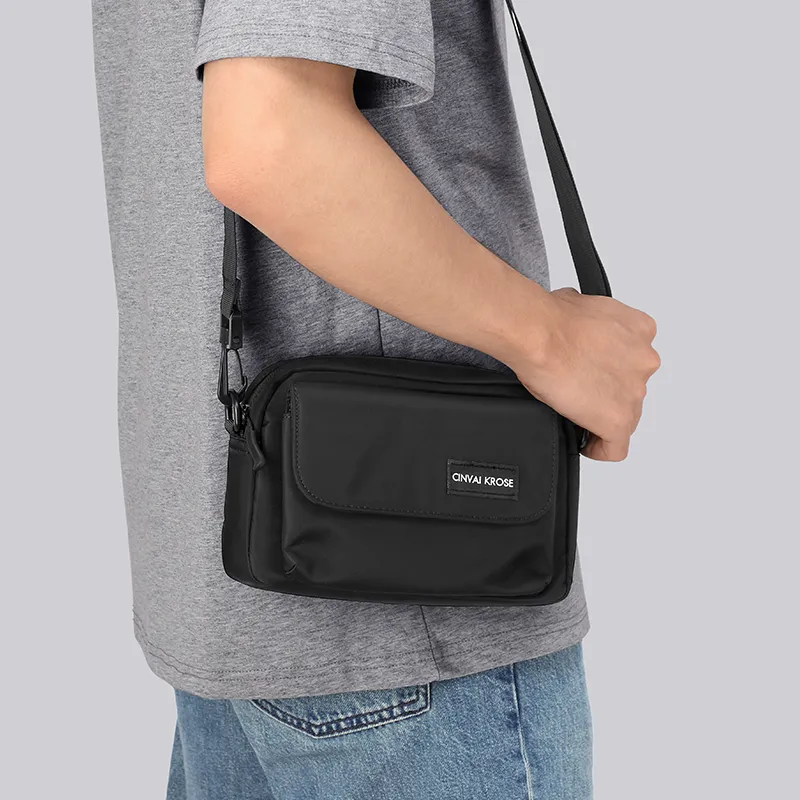 Simvay Clos Fabric Shoulder Bag Regular Men's Black-4