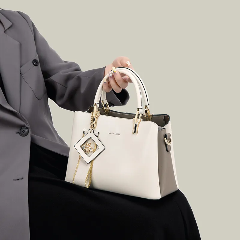 Simvay Clos Cow Leather With Synthetic Leather Handbag Crossbody Bag Mom Bag Tote Bag Medium Size Women's-11