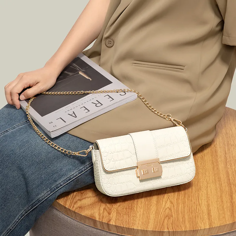 Simvay Clos Cow Leather With Synthetic Leather Shoulder Bag Small Square Bag Shoulder Bag Small Size Women's-5