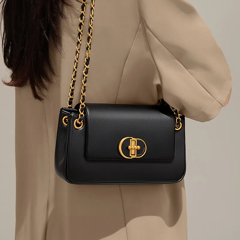 Simvay Clos Cow Leather With Synthetic Leather Shoulder Bag Crossbody Bag Shoulder Bag Small Size Women's White/Black-12
