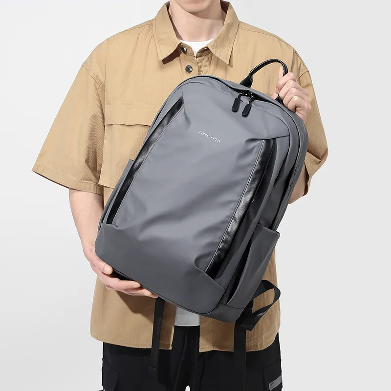 CinvaiKrose Fabric Backpack Large Size Men's Gray/Black/Blue-3