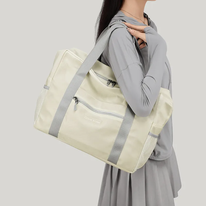 Simvay Clos Fabric Travel Bag Portable Storage Maternity Bag Large Size Women's Ecru-5
