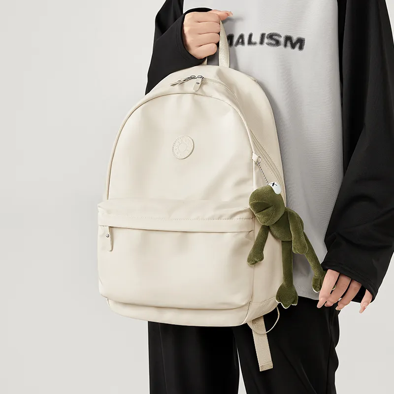 CinvaiKrose Fabric With Synthetic Leather Backpack Large Size Unisex Sage Black-15