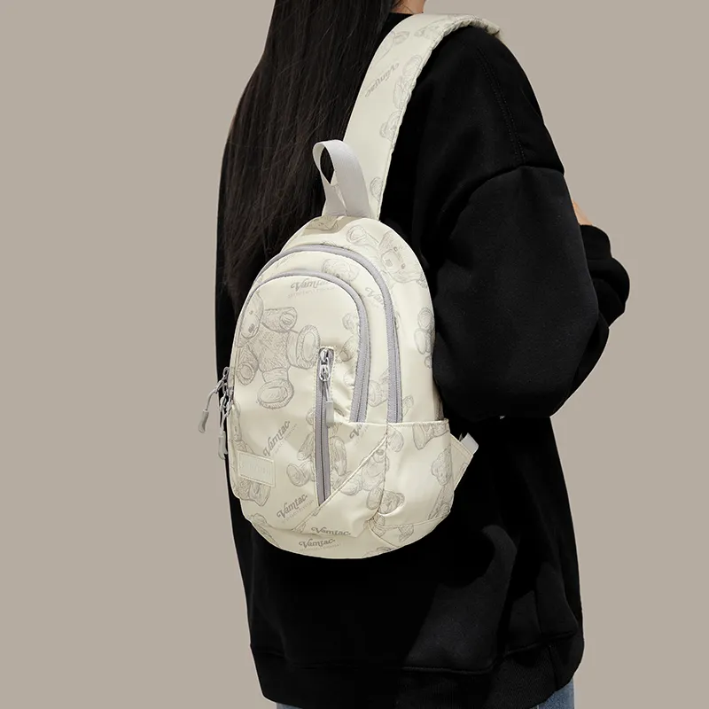 CinvaiKrose Fabric One Shoulder Crossbody Sling Bags Small Size Women's Ecru-5