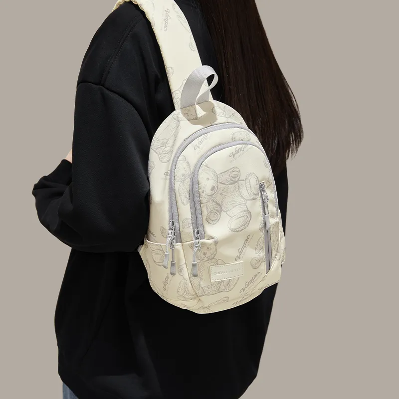 CinvaiKrose Fabric One Shoulder Crossbody Sling Bags Small Size Women's Ecru-3