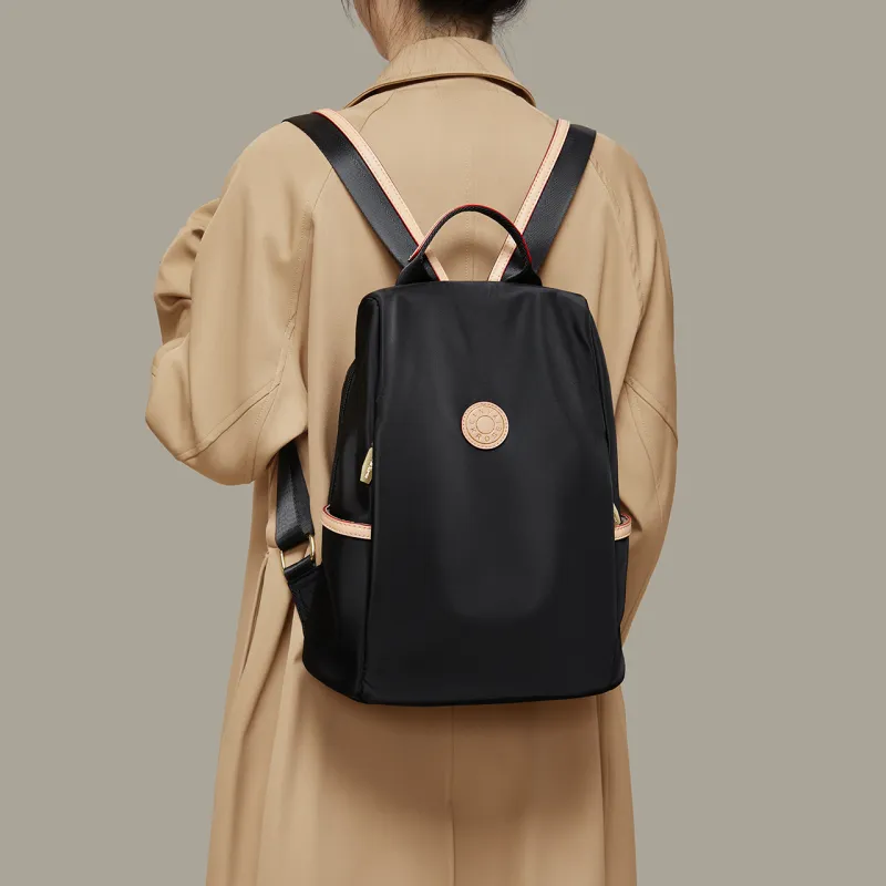 CinvaiKrose Fabric Backpack Medium Size Women's Mystic Phantom Black/Swiss Candy Apricot-1