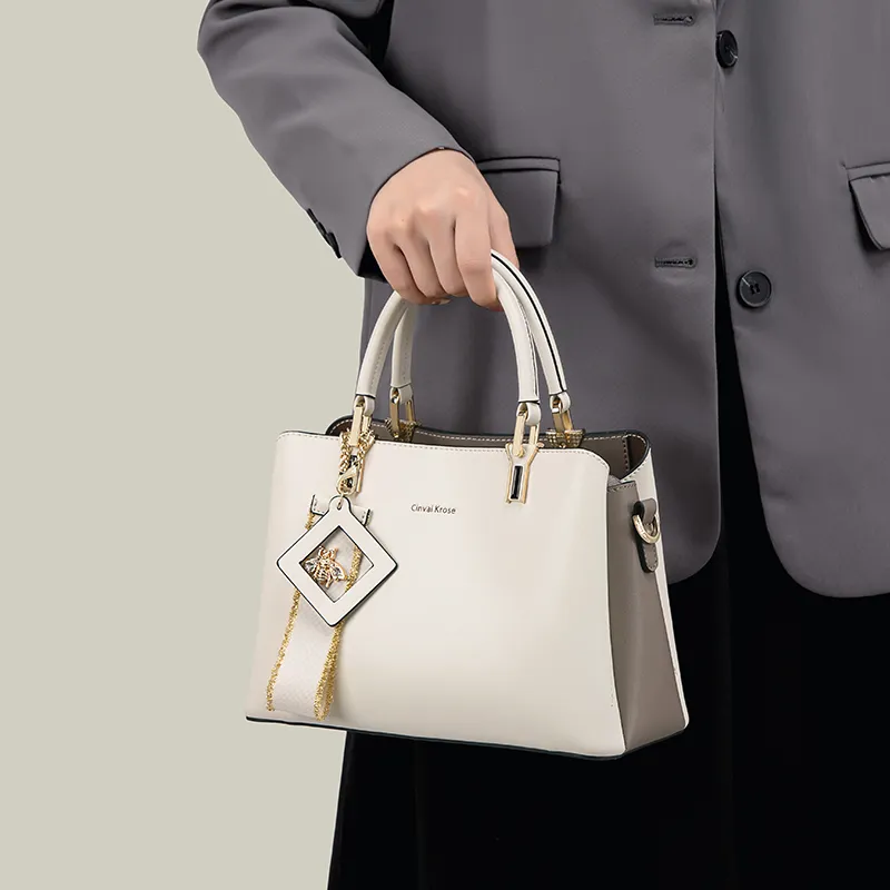 Simvay Clos Cow Leather With Synthetic Leather Handbag Crossbody Bag Mom Bag Tote Bag Medium Size Women's-10