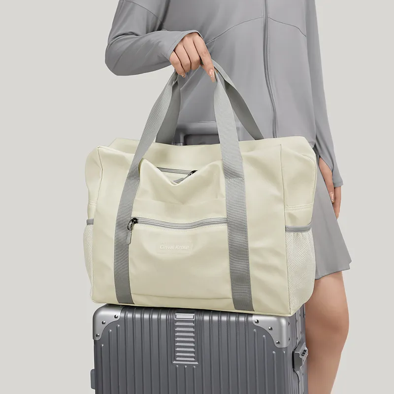Simvay Clos Fabric Travel Bag Portable Storage Maternity Bag Large Size Women's Ecru-8