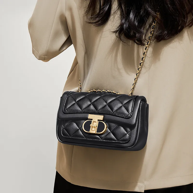Simvay Clos Cow Leather With Synthetic Leather Shoulder Bag Crossbody Bag Shoulder Bag Chain Pack Small Size Women's-5