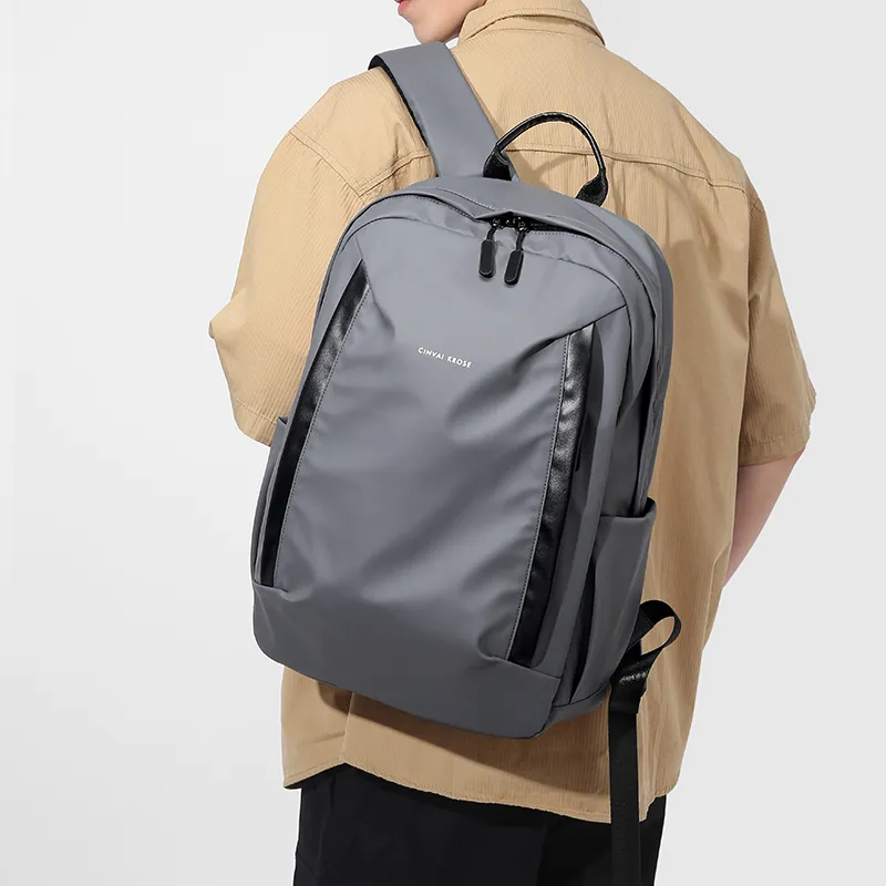 CinvaiKrose Fabric Backpack Large Size Men's Gray/Black/Blue-2