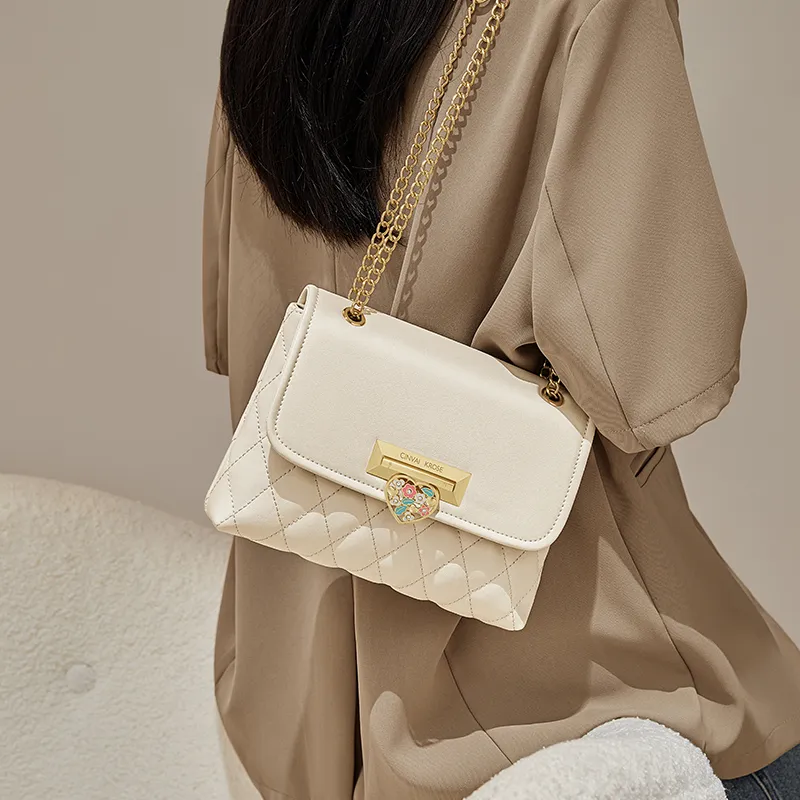 Simvay Clos Cow Leather Patchwork Synthetic Leather Handheld Shoulder Bag Small Size Women's White/Black/Pink-4