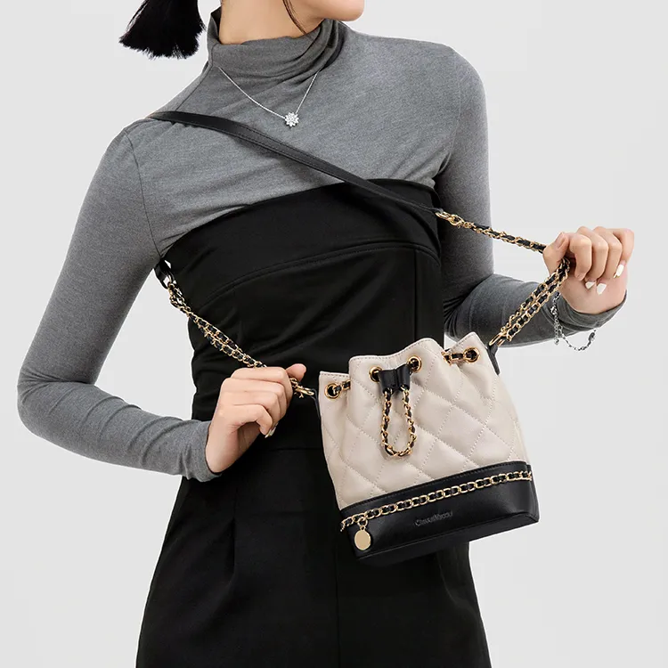 CinvaiKrose Shoulder Bags White Diamond Pattern-8