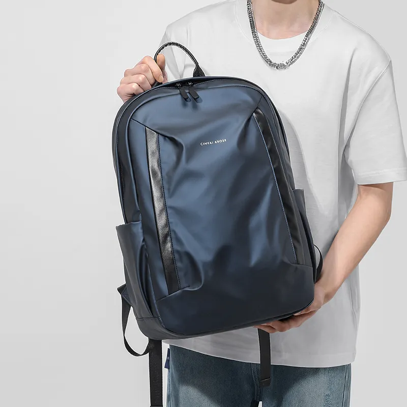 CinvaiKrose Fabric Backpack Large Size Men's Gray/Black/Blue-16