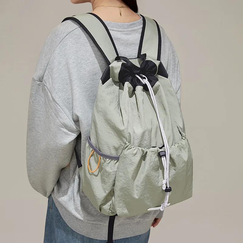 CinvaiKrose Fabric Backpack Large Size Unisex Army Green-5