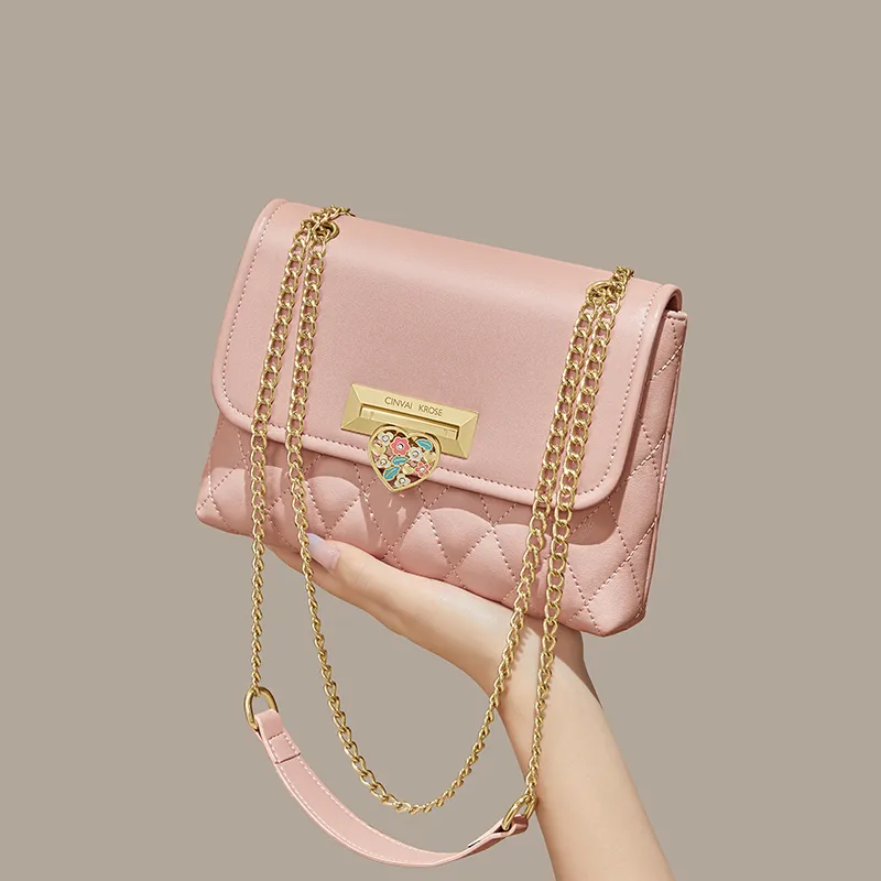 Simvay Clos Cow Leather Patchwork Synthetic Leather Handheld Shoulder Bag Small Size Women's White/Black/Pink-14