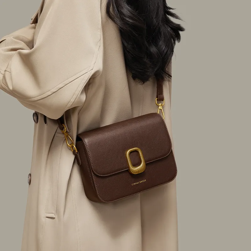 Simvay Clos Synthetic Leather Shoulder Bag Crossbody Bag Small Size Women's Brown/Coffee-1
