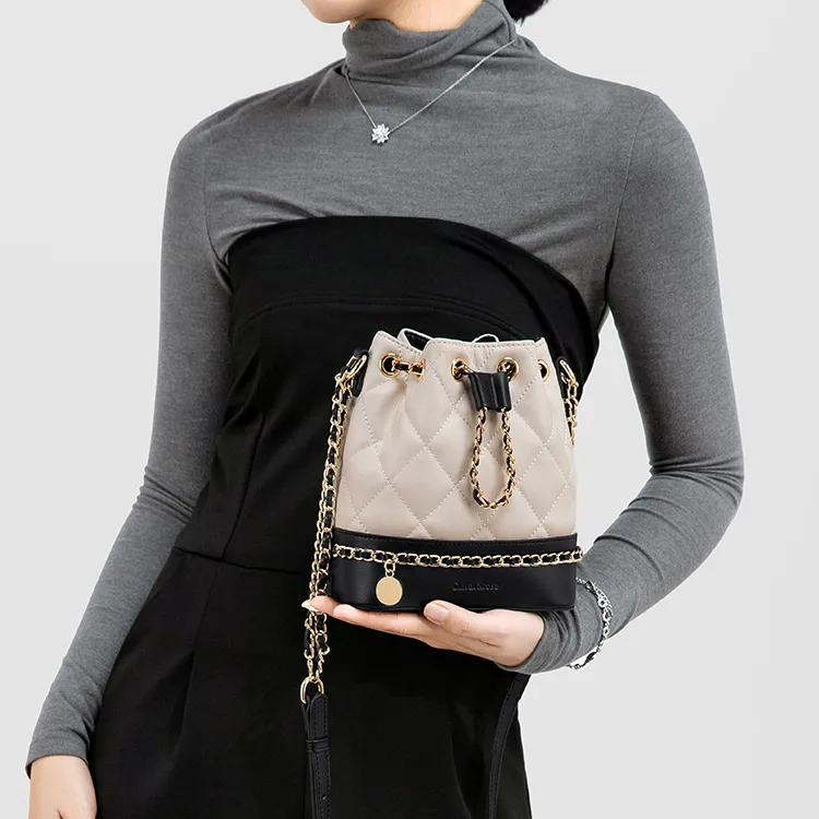 CinvaiKrose Shoulder Bags White Diamond Pattern-7