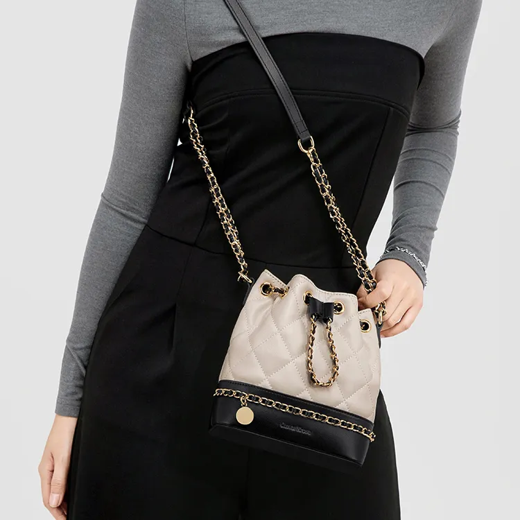 CinvaiKrose Shoulder Bags White Diamond Pattern-5