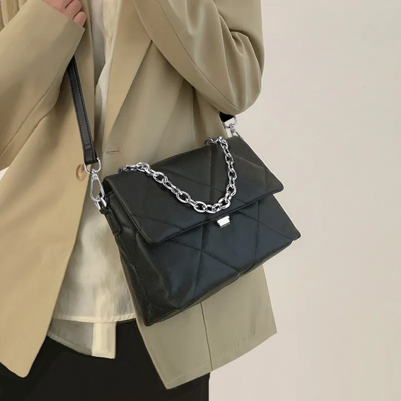 Simvay Clos PU Shoulder Bag Crossbody Bag Soft Leather Handbag Small Size Women's Black-1