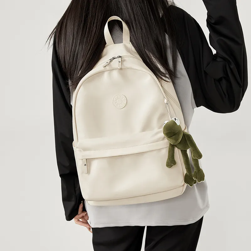 CinvaiKrose Fabric With Synthetic Leather Backpack Large Size Unisex Sage Black-13