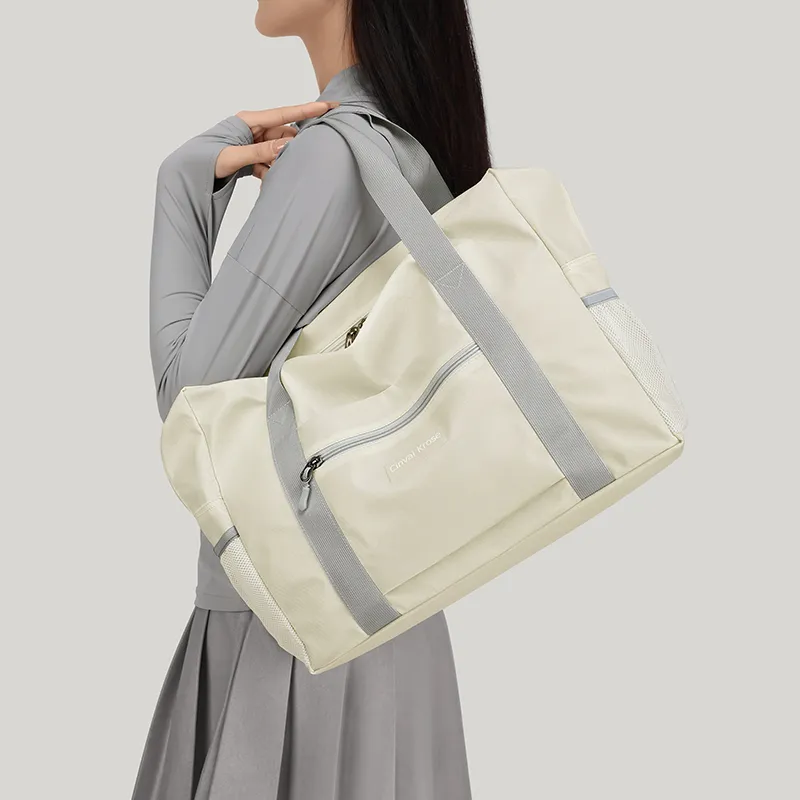 Simvay Clos Fabric Travel Bag Portable Storage Maternity Bag Large Size Women's Ecru-6