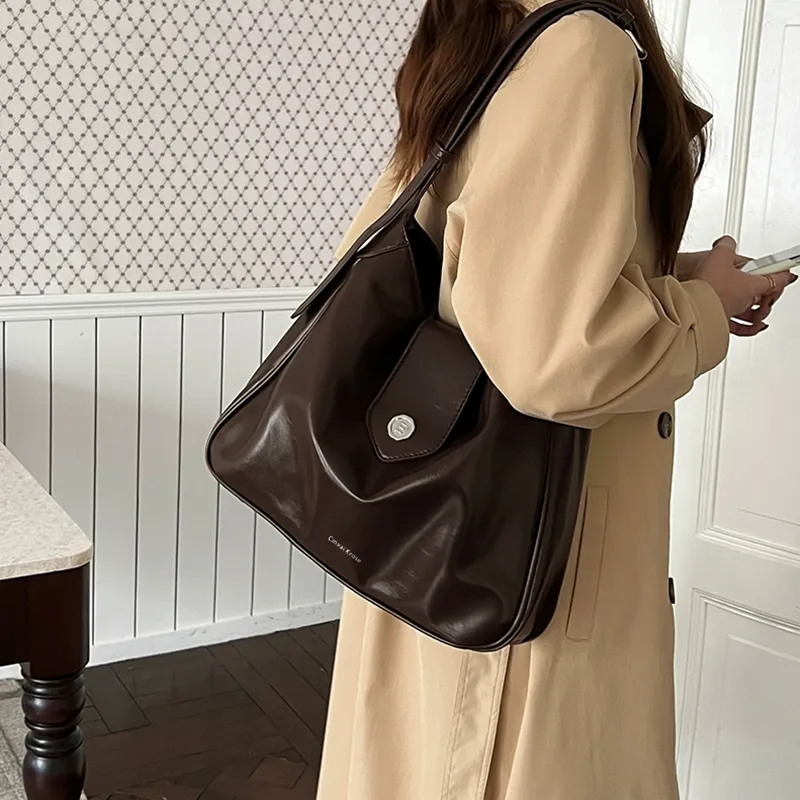 Simvay Clos Synthetic Leather Shoulder Bag Crossbody Bag Tote Bag Large Bag Large Size Women's-5