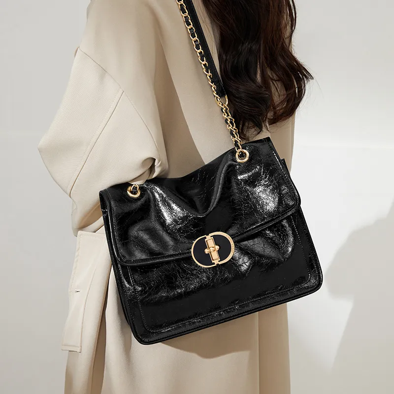 Simvay Clos Synthetic Leather Tote Hobo Bag Shoulder Bag Medium Size Women's Black-3