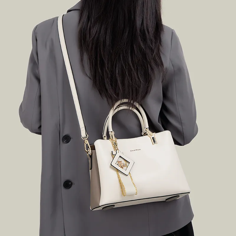 Simvay Clos Cow Leather With Synthetic Leather Handbag Crossbody Bag Mom Bag Tote Bag Medium Size Women's-8