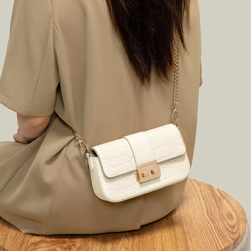 Simvay Clos Cow Leather With Synthetic Leather Shoulder Bag Small Square Bag Shoulder Bag Small Size Women's-3