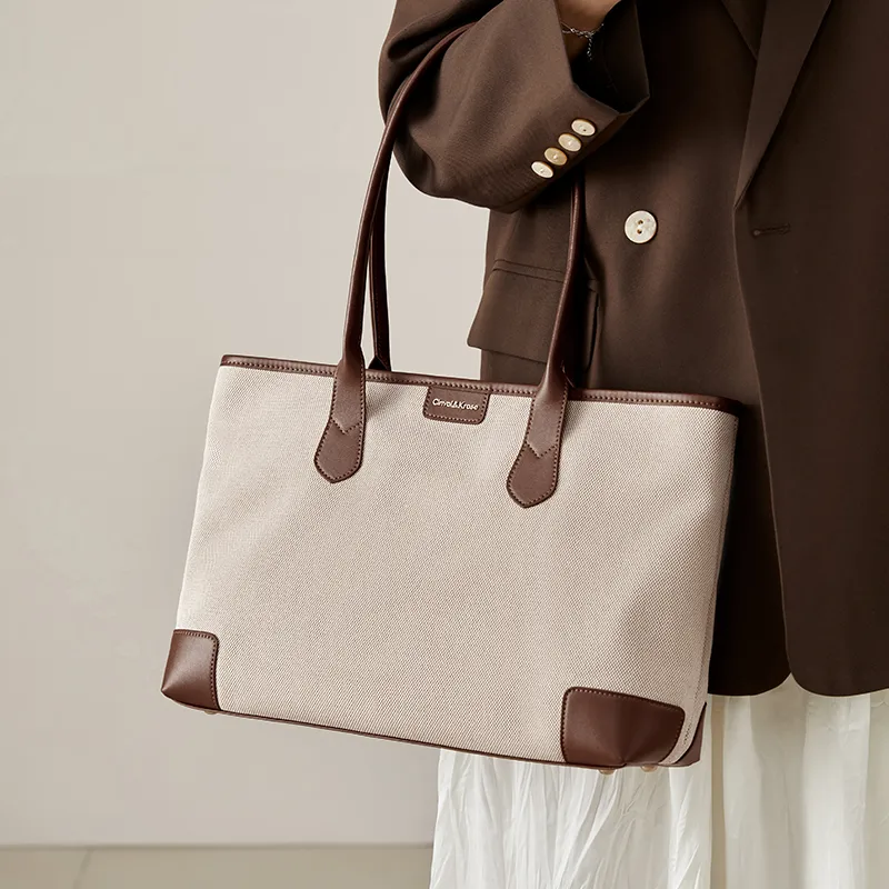 CinvaiKrose Shoulder Bags Beige, White, Brown Shopping Bag Included-3